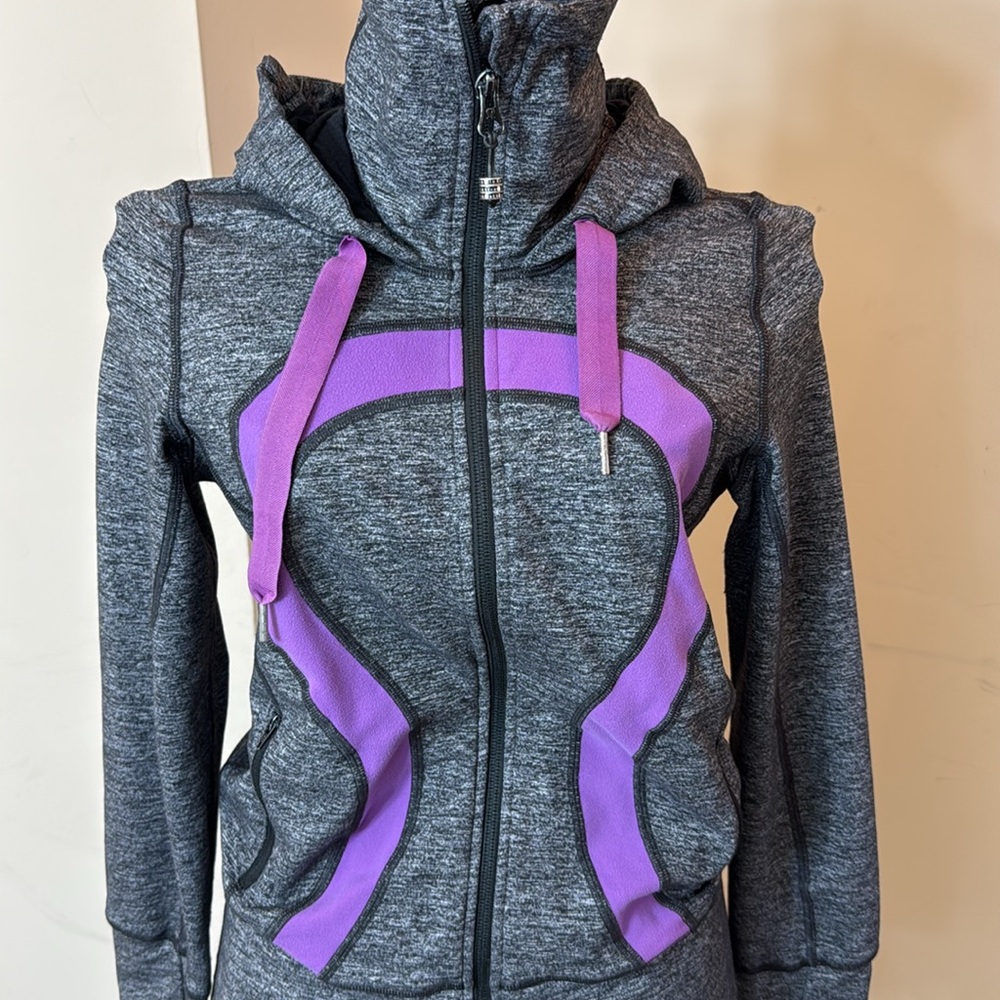 lululemon athletica Gray and Purple Chic & Stylish Hoodie